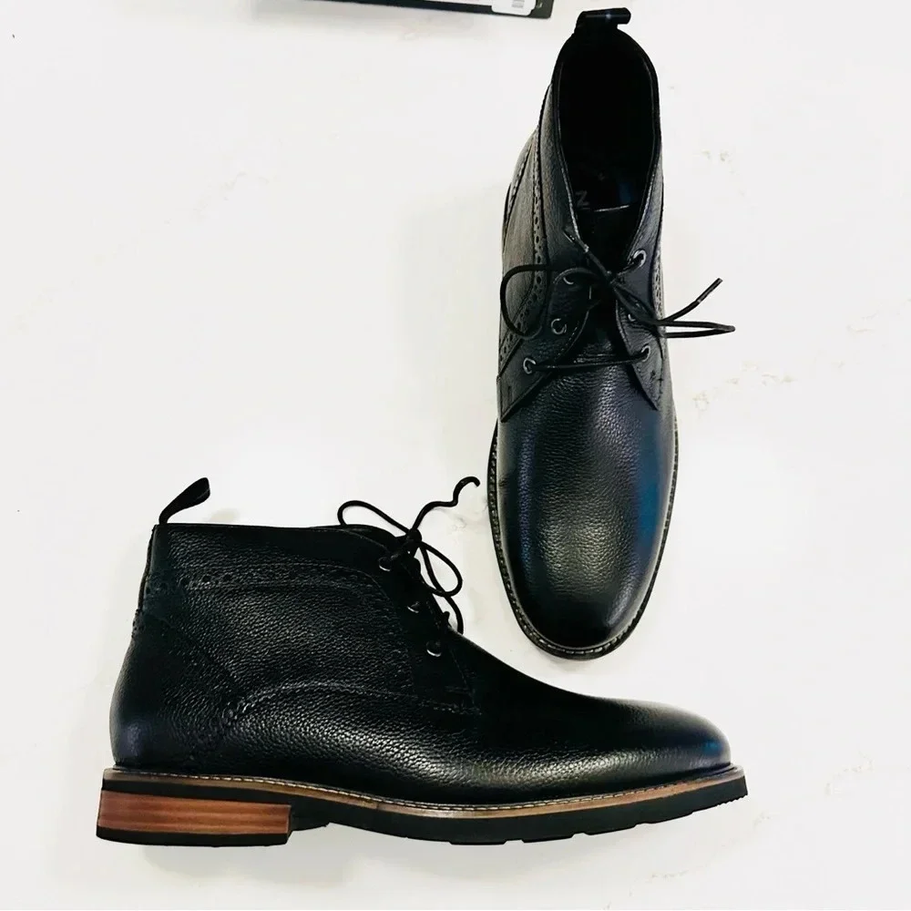 Nunn Bush Ozark Plain Toe Chukka Boot | Black Tumble | 8 Extra Wide